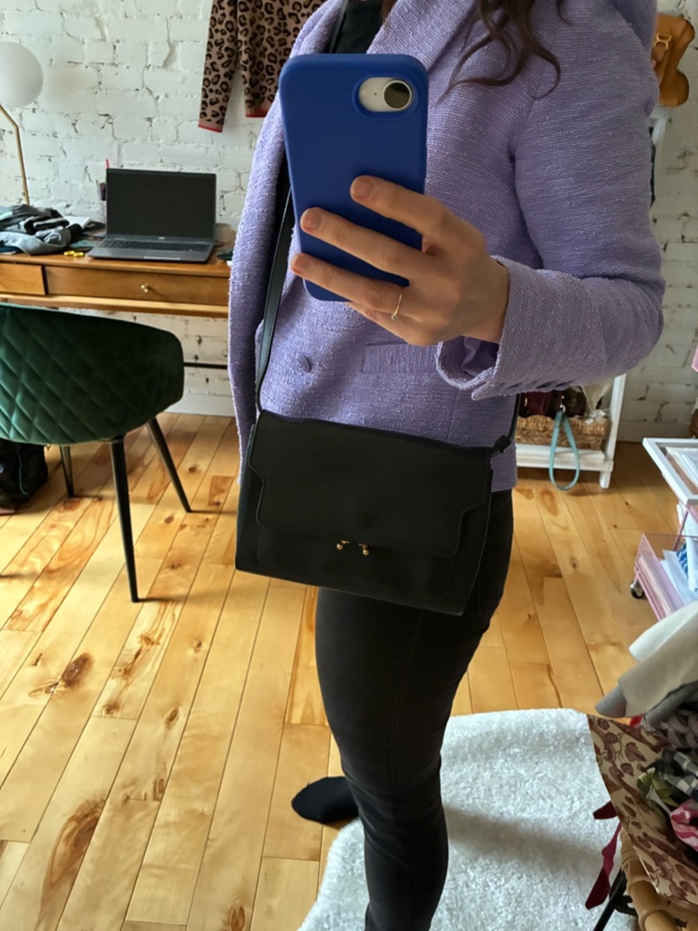 Marni Trunk Black Leather Crossbody Bag - Picture 13 of 13